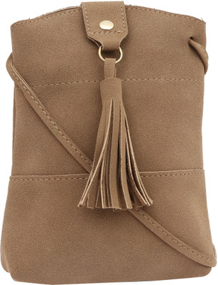 

Pepgirls Girls Casual Khaki Leatherette Sling Bag