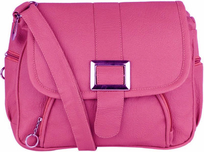 Govind Women Casual Pink PU Sling Bag