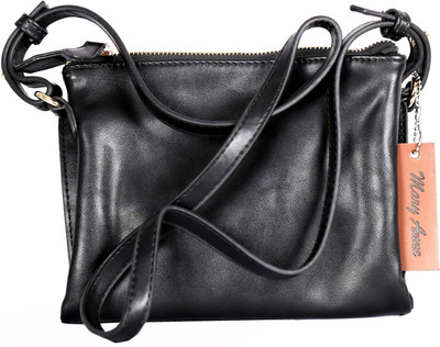 

Mary Anne Women Casual Black Leatherette Sling Bag