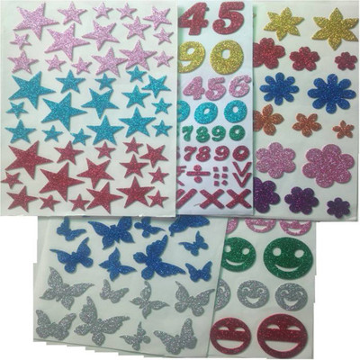 

ENERZY Foam Learning Numbers And Symbol Stickers For Educationg Kids (5 sheets)  Self Adhesive Sticker(Pack of 5, Multicolor