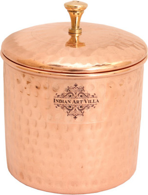 

IndianArtVilla Copper Storage Container IAV-CC-2-172 0.5 L Drum(Brown, Pack of 1)