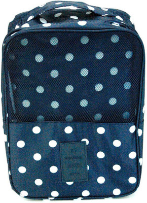 

Magnas Magnas™ - Jumbo Size Footwear Shoes Slippers Trendy Travel Bag - Blue White Polka Dot Travel Toiletry Kit(Blue)