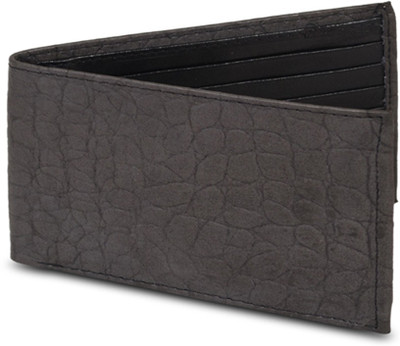 

Hunting Horse Men Grey Genuine Leather Wallet(4 Card Slots), Black