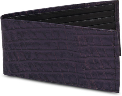 

Hunting Horse Men Purple Genuine Leather Wallet(4 Card Slots), Black