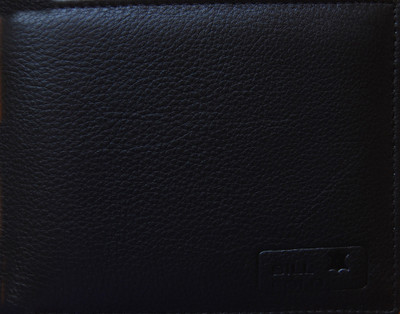

BillFold Men Black Genuine Leather Wallet(8 Card Slots)