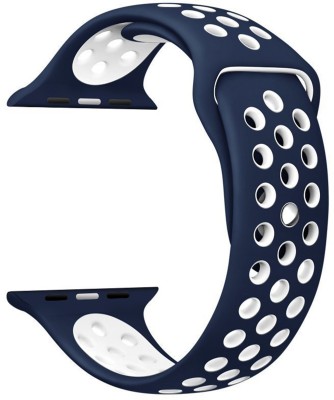 Shopizone Wrist band Strap For apple Watch Series- Blue White 22 mm Silicone Watch Strap(Blue)   Watches  (Shopizone)