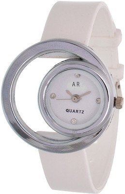 

Miss Perfect White Moon Pu Fancy Watch - For Women