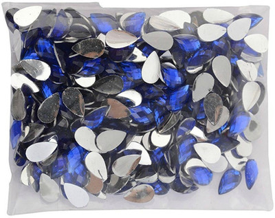 

AM Drop Shape Crystal Edged Royal Blue Stones/Kundans for Jewellery Making/Decorating & Crafts. Pack of 400 Stones - Royal Blue