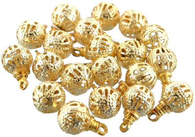 

AM Metal Earring Gold Bottom hangings with hoop for earrings/bracelets/anklets/jewellery- size 8mm