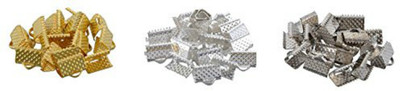 

AM Flat crimp necklace ends materials jewellery gold findings, combo of 3 colors, 60pcs