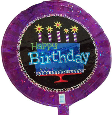 

Funcart Printed 18'' Happy Birthday foil Ballon Balloon(Purple, Blue, Red, Pack of 1)