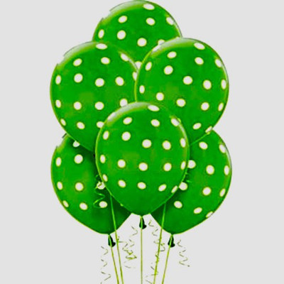 

PARTY PROPZ Printed BIRTHDAY DECORATION / GREEN POLKA DOT BALLOON / JUNGLE PARTY SUPPLIES Balloon(Green, Pack of 25)