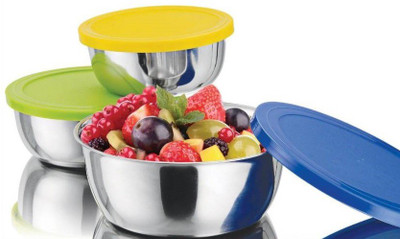 

Capstone Stainless Steel Bowl 1509 Set of 3 Stainless Steel Bowl Set(Multicolor, Pack of 3)