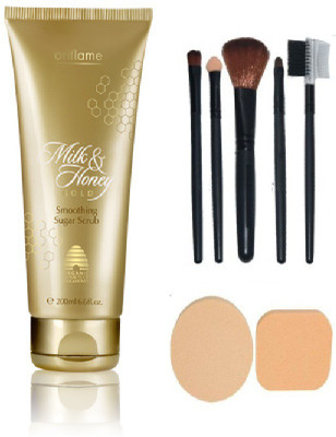 Oriflame Sweden Milk and Honey Gold Smoothing Sugar Scrub - 200 gm Combo(3 Items in the set)