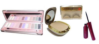 

Urban Decay Naked 7 Eyeshadow Palette,Compact,Eyelashes,Mac Liquid Last Eyeliner(Set of 4)