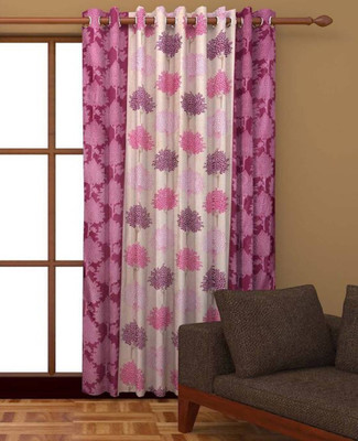 India Furnish Polyester Window Curtain 153 cm (4.9ft) Single Curtain(Printed Pink) available at flipkart for Rs.219
