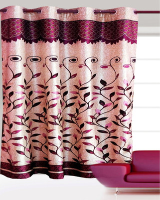 

India Furnish 213 cm (7 ft) Polyester Door Curtain Single Curtain(Floral, Wine)