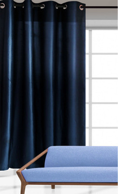 

India Furnish 153 cm (5 ft) Polyester Window Curtain Single Curtain(Floral, Dark Blue)