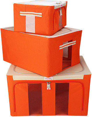 

BlushBees Foldable Storage Boxes for Clothes, Combo (24L, 58L, 88L)(Orange)