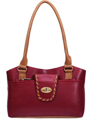 

Fristo Shoulder Bag(Maroon, Beige), Beige;maroon
