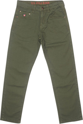 

US Polo Kids Slim Boys Dark Green Jeans, Olive