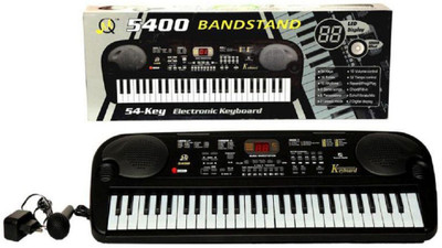 

MN OVERSEAS musical 54 key piano with mic and adapter(Black)