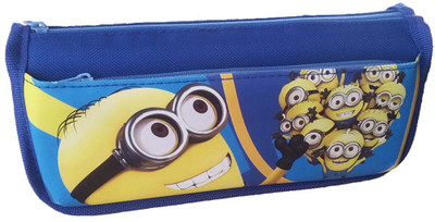 

kidoz kingdom TWO POCKETS MINIONS POUCH CANVAS Art Plastic Pencil Box(Set of 1, Multicolor)