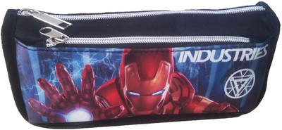 

kidoz kingdom TWO POCKETS IRON MAN CANVAS PENCIL POUCH Art Plastic Pencil Box(Set of 1, Multicolor)