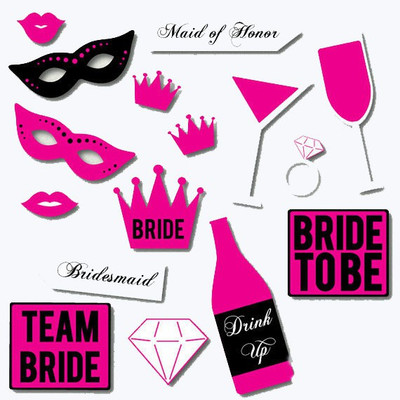 

PARTY PROPZ SET OF 16 PHOTO BOOTH PROPS/PARTY PROPS Photo Booth Board(Birthday, Wedding, Bachelorette, Party)
