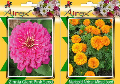 

Airex Pink Zinnia, Marigold African Mixed Seed(15 per packet)