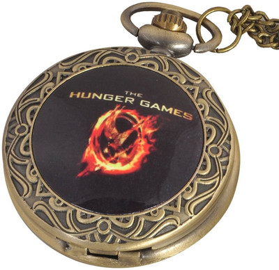 

24x7eMall HUNGER GAMES Limited Edition PREMIUM PENDANT 45 mm w antique finish bronze Pocket Watch Chain