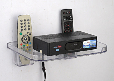

NAOE SET TOP BOX & REMOTE HOLDER Plastic Wall Shelf(Number of Shelves - 1, White)