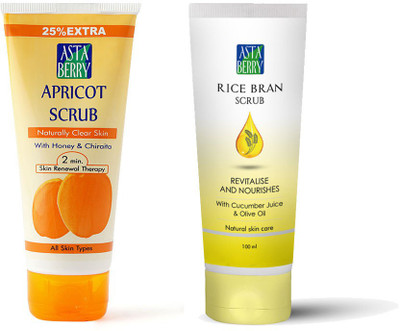Astaberry Apricot Scrub 100 ml & Rice Bran Scrub Combo Scrub(100 ml)
