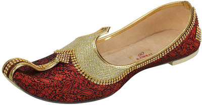 

Ramraj Wedding & Sherwani Mojaris For Men(Red, Gold