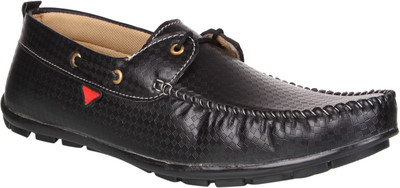 

Aarnato 307-Black Boat Shoes For Men(Black