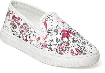 

Bruno Manetti BM-AV-LD-0112 Slip On Sneakers For Women(White, Red