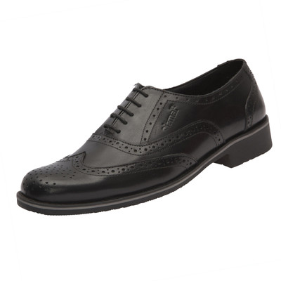 

CIZMAR Leather Brogue Black Oxford For Men(Black