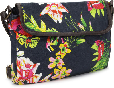 

People Women Casual Blue Canvas Sling Bag