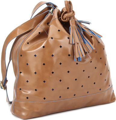 

People Women Casual Tan, Blue PU Sling Bag, Blue;tan