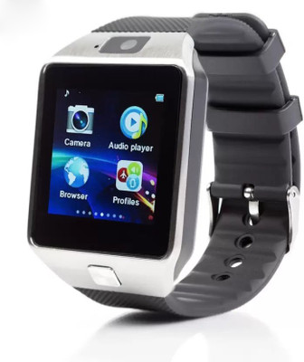 

Onskart Bluetooth Wrist Mobile GSM SIM Card Camera Silver Black Smartwatch(Black Strap Free Size)