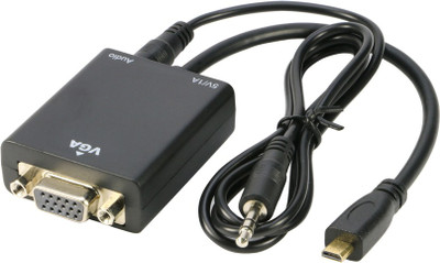 

Smart Tech TV-out Cable Micro HDMI TO VGA with Audio Cable Adapter for PC Desktops Laptops Tablet(Black, For Computer)