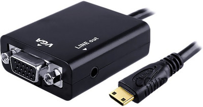 

Smart Tech TV-out Cable Mini HDMI to VGA with Audio(Black, For Computer)