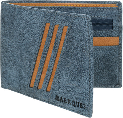 

MARKQUES Men Blue Artificial Leather Wallet(6 Card Slots), Blue-05