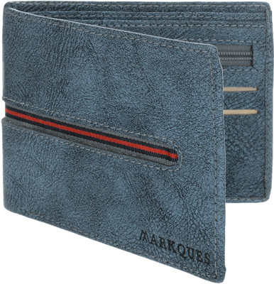 

MARKQUES Men Blue Artificial Leather Wallet(6 Card Slots), Blue-05
