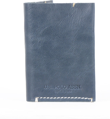 

U.S. Polo Assn Men Blue Genuine Leather Wallet(4 Card Slots), Navy