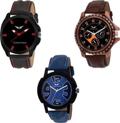 Gargee Design New 263341 Combo of 3 , Eye Catching, Value for Money Watch  - For Boys   Watches  (Gargee Design)
