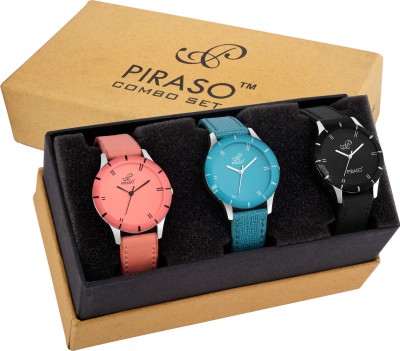 PIRASO PW3-07 Pack Of 3 DECKER Watch  - For Women   Watches  (PIRASO)