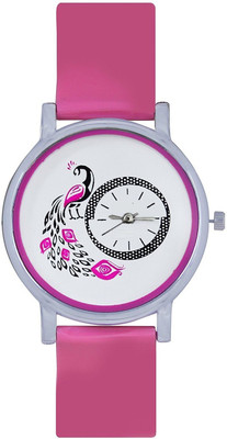 

Miss Perfect Peacock Print Dial Pink Love Watch Watch - For Women
