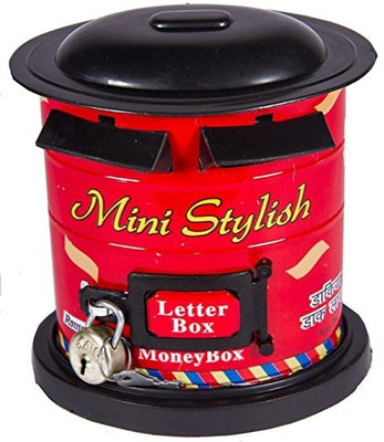 

Aaryan Enterprise Post Box Metal Piggy Bank for Kids Coin Bank(Red, Black)