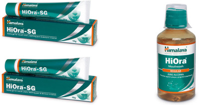 Himalaya 2 herbal HiOra-SG The healing stoma gel 10g with regular mouth wash(Set of 3) Flipkart